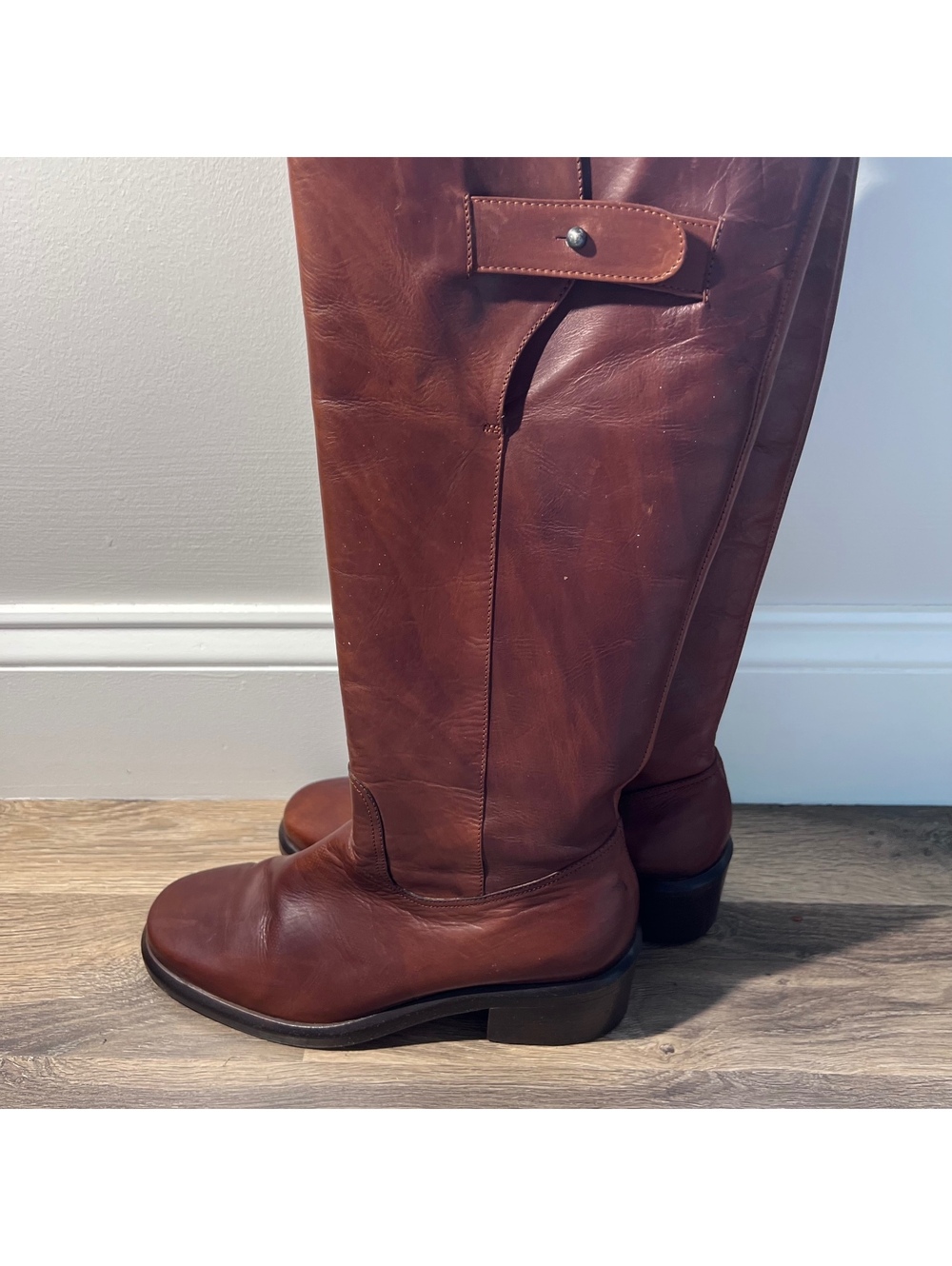 Joan Helpern, Brown Leather Knee High Riding Boots, Women's Size 6.5